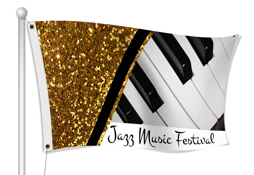 Custom Printed Music Fabric Flag | Banners.com